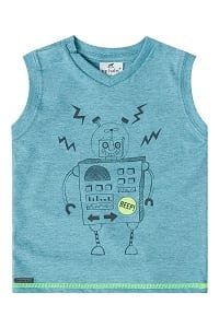Sleeveless Shirt with Robot Design