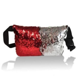 Sequin Mermaid Glitter Waist Bag (Red/Silver)