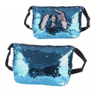 Sequin Mermaid Glitter Waist Bag (Blue/Silver)