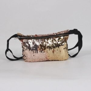 Sequin Mermaid Glitter Waist Bag (Brown/Gold)