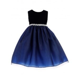 Crayon Kids Royal Blue Bejeweled Waist Flower Girl Dress