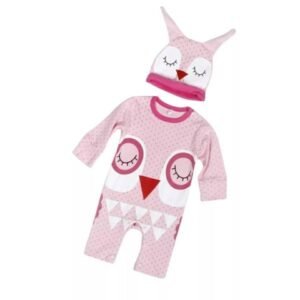 Owl Pink Baby Romper