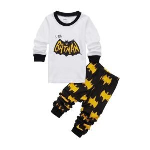 Batman White Longsleeve and Pants Pajama Set