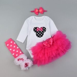 Baby Romper with Minnie Mouse Design Set for 3 Months to 18 Months
